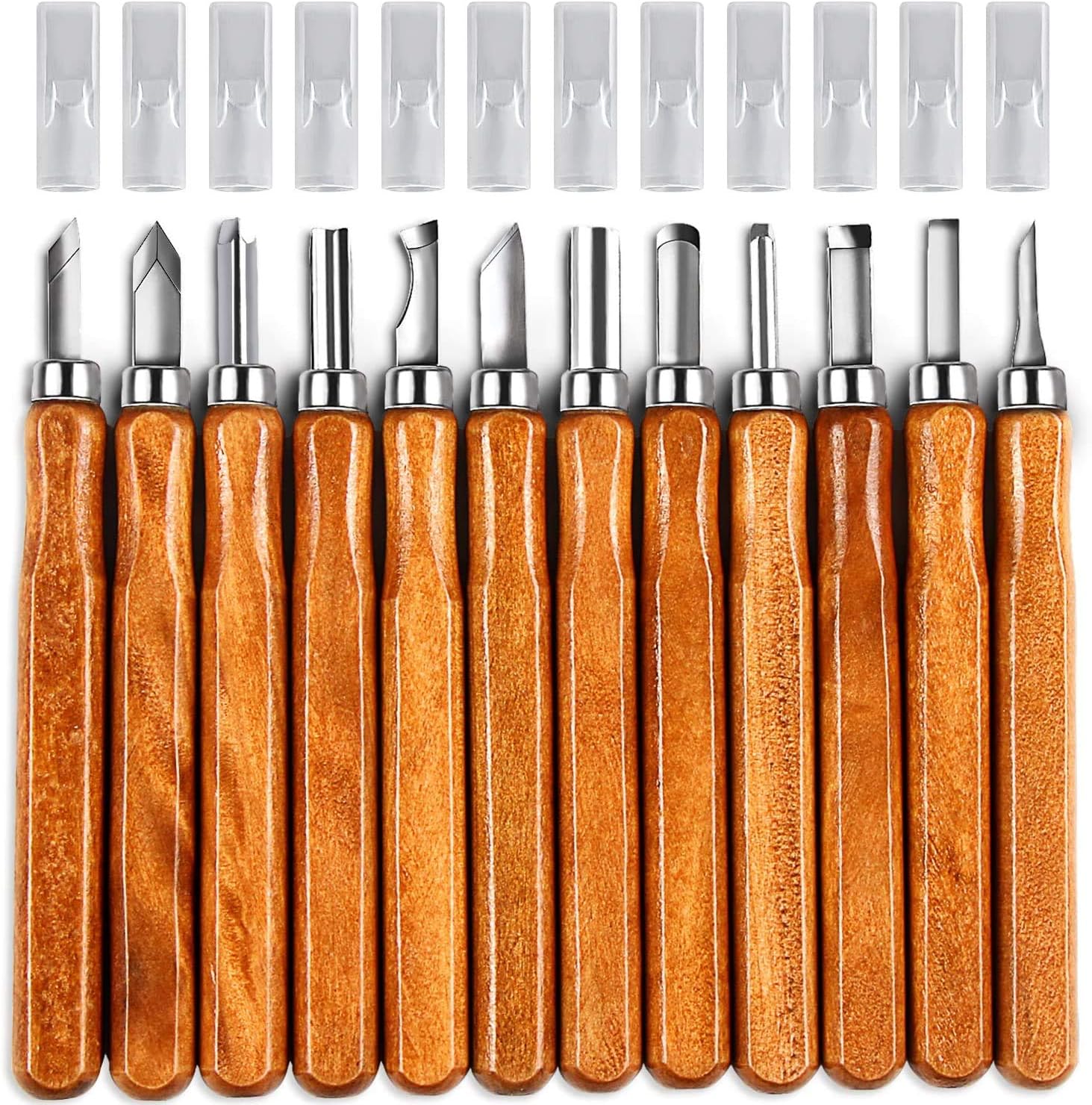 AUGSUN Wood Carving Knife Set - 20 PCS Hand Carving Tool Set for DIY Sculpture Carpenter Experts & Beginners - Image 4