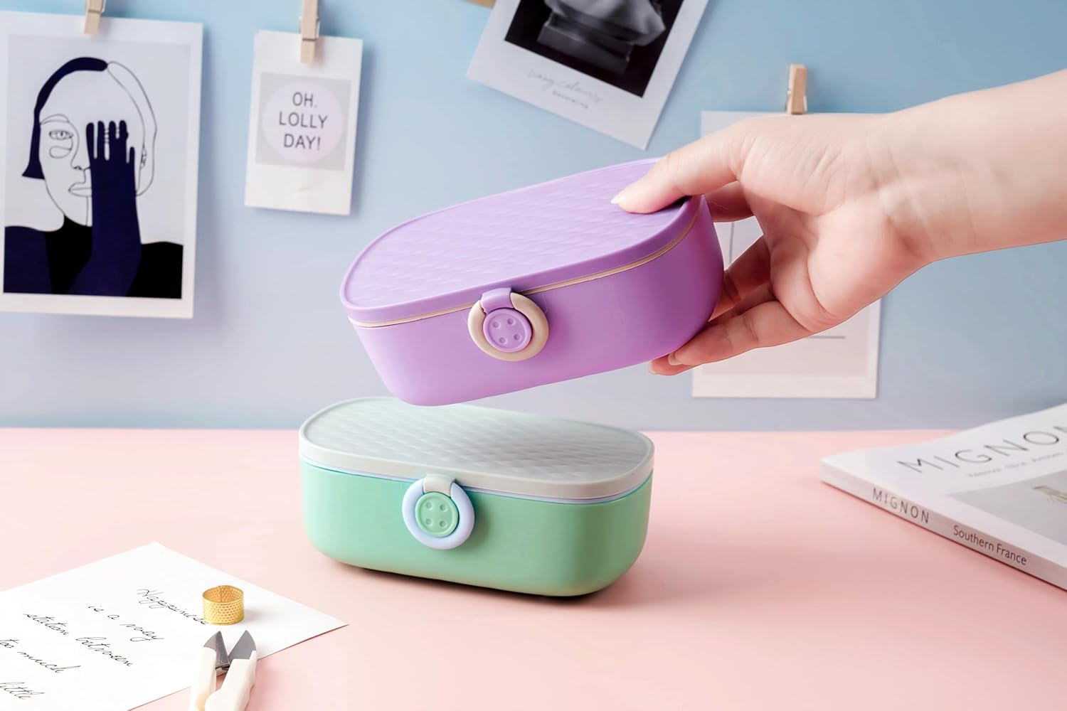 FKOG Cyan Green Sewing Project Kit, 135 Pcs Family Travel Sewing Kit Sewing Supplies Repair Kit Sewing Thread Accessories DIY Sewing Supplies Organizer (Cyan Green Sewing kit) - Image 3