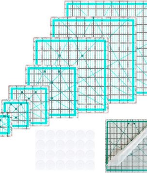 Quilting Square Rulers(2.5",3.5", 5",6", 8.5", 10",12"),7 Square Quilting Templates Quilt Ruler for Sewing