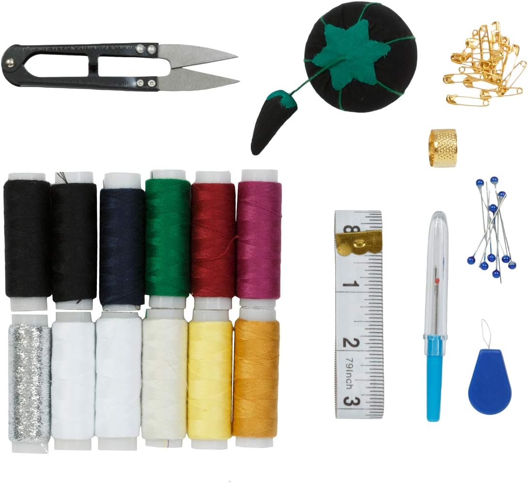 Simplicity Vintage 5592029001 Travel Sewing Notions Supplies Kit in Gold Case, 49pcs - Image 4