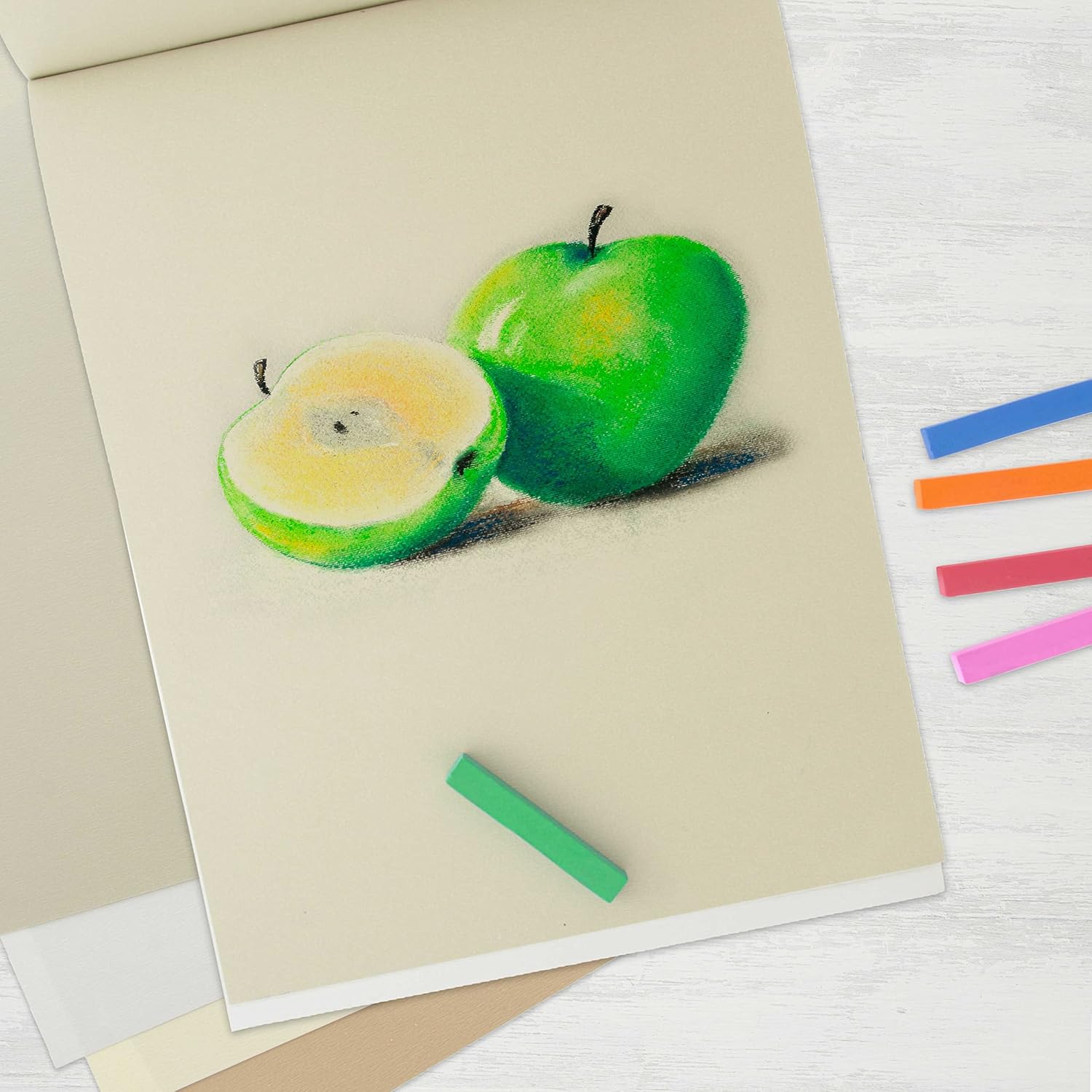 U.S. Art Supply 9" x 12" Pastel Paper Pad: 2 Pack (32 Sheet Total), 80lb (180gsm), 4 Neutral Toned Colors, Textured Hard or Soft Oil Pastel Paper, Drawing Sketchbook Pad, Mixed Media - Image 5